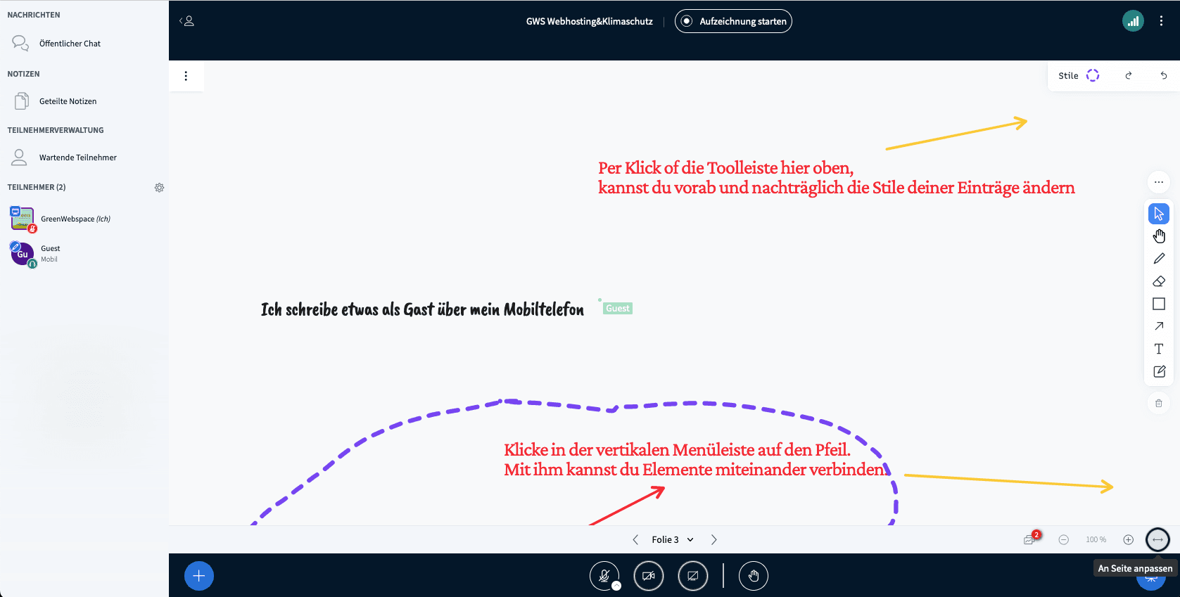tooltipp bigbluebutton green:comm whiteboard ansicht anpassen