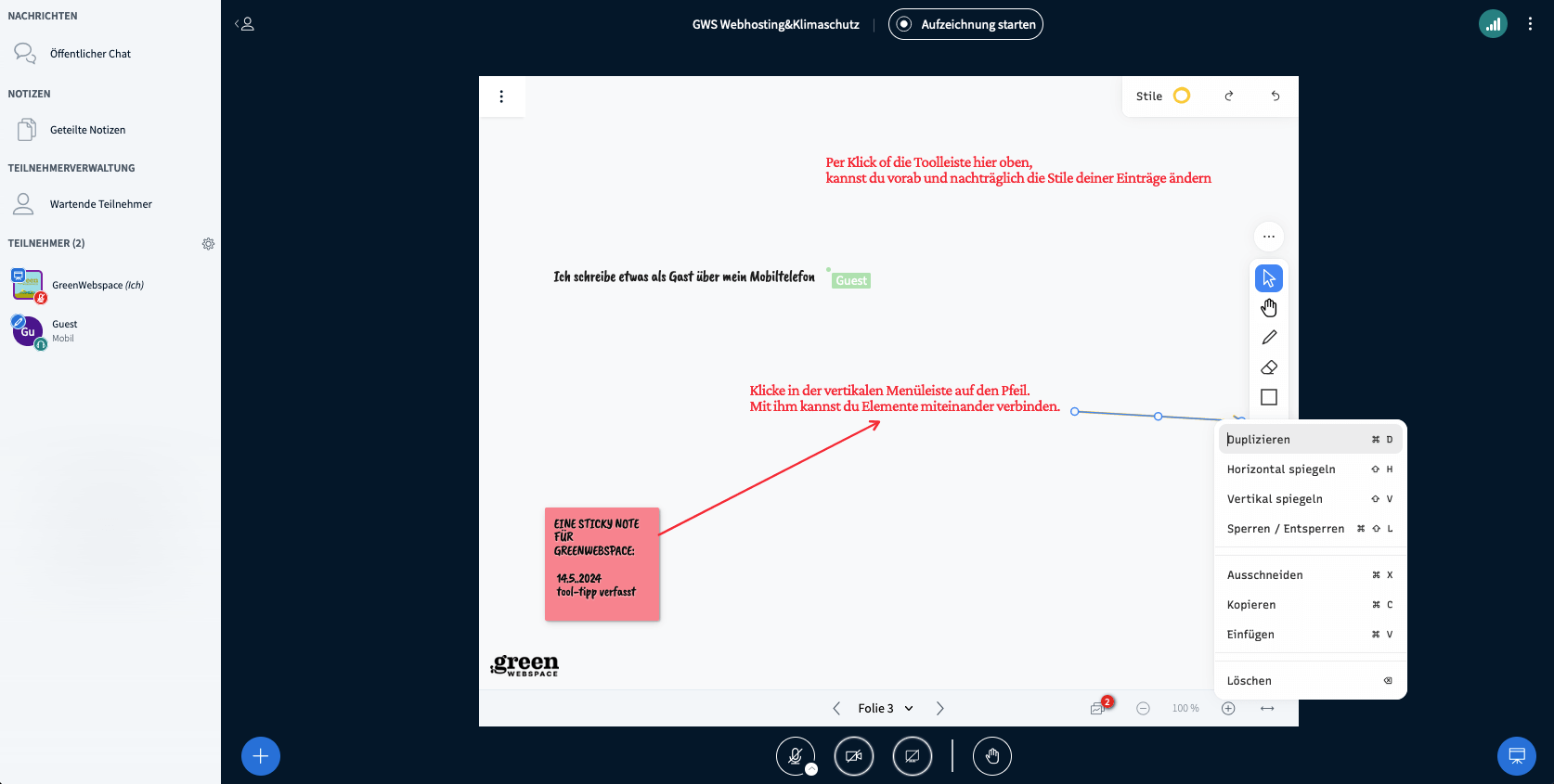 tooltipp bigbluebutton green:comm whiteboard Elemente bearbeiten