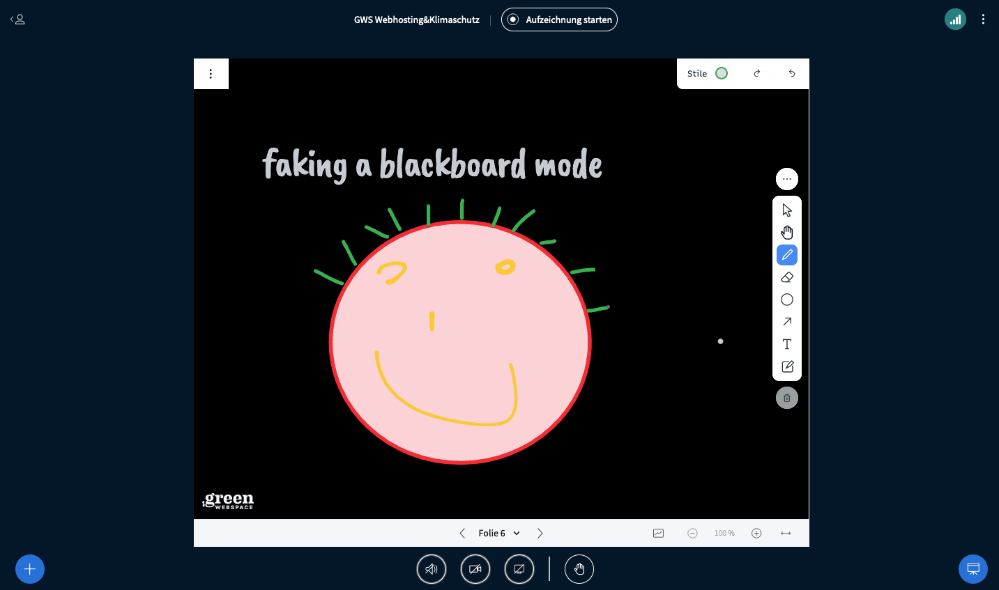 tooltipp bigbluebutton green:comm whiteboard blackboard